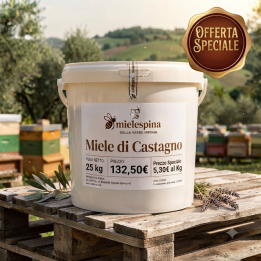 Fusto di Miele di Castagno da 25 Kg - Miele artigianale irpino - 100% italiano